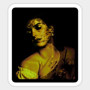 Beautiful girl, like gold on skin. So beautiful. Sticker